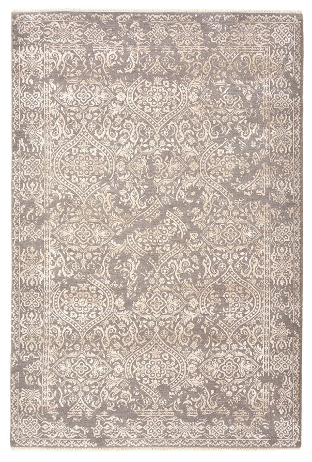 Designer Teppich - 184 x 124 cm - hellgrau