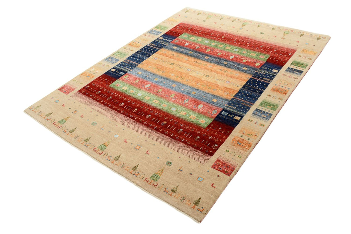 Gabbeh Teppich - Loribaft Indus - 207 x 156 cm - mehrfarbig