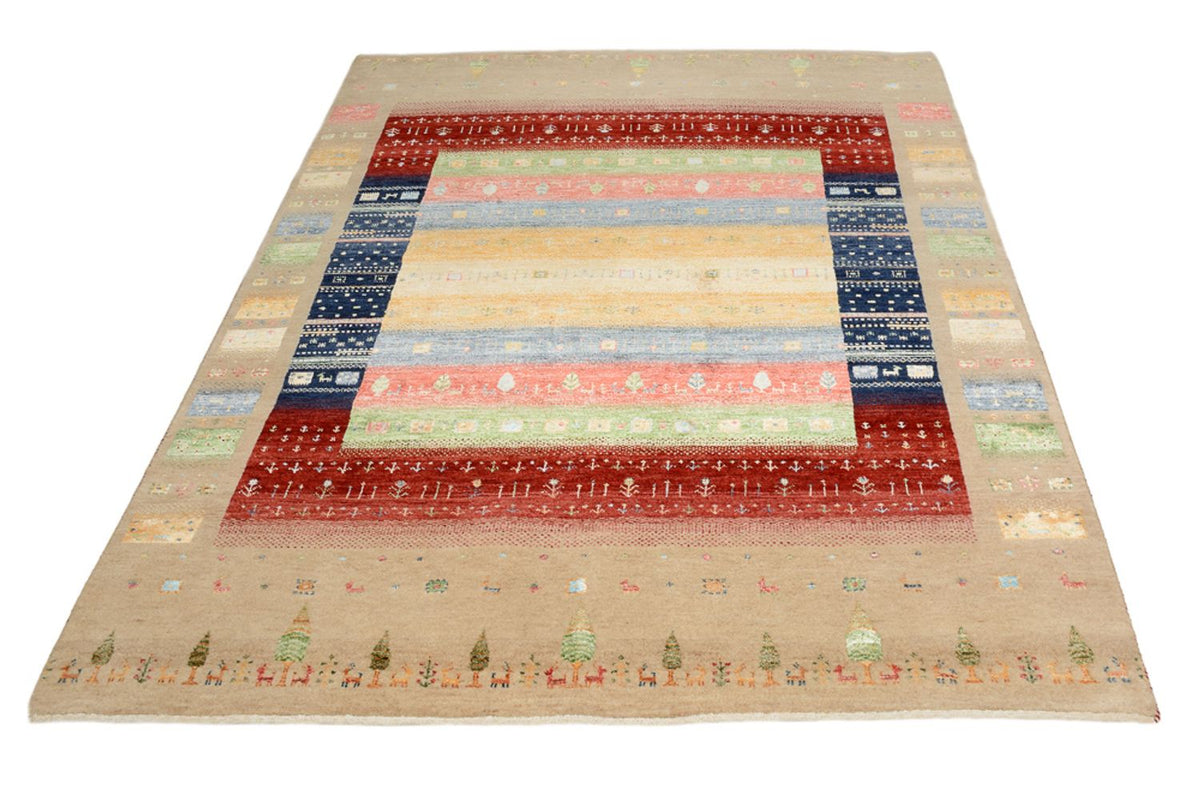 Gabbeh Teppich - Loribaft Indus - 207 x 156 cm - mehrfarbig