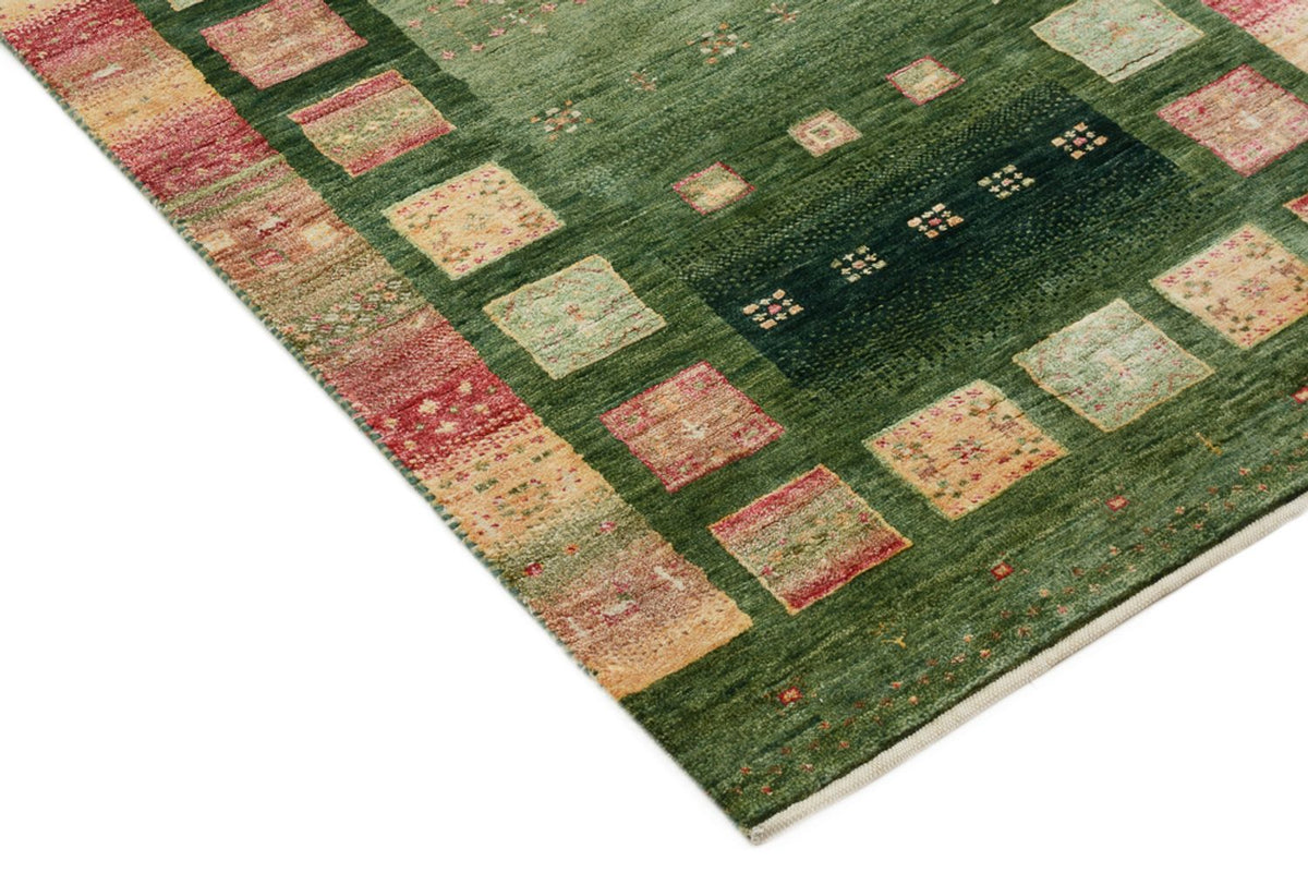 Läufer Gabbeh - Loribaft Indus - 296 x 82 cm - grün