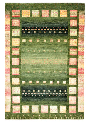 Tapis Gabbeh - Loribaft Indus - 183 x 127 cm - vert