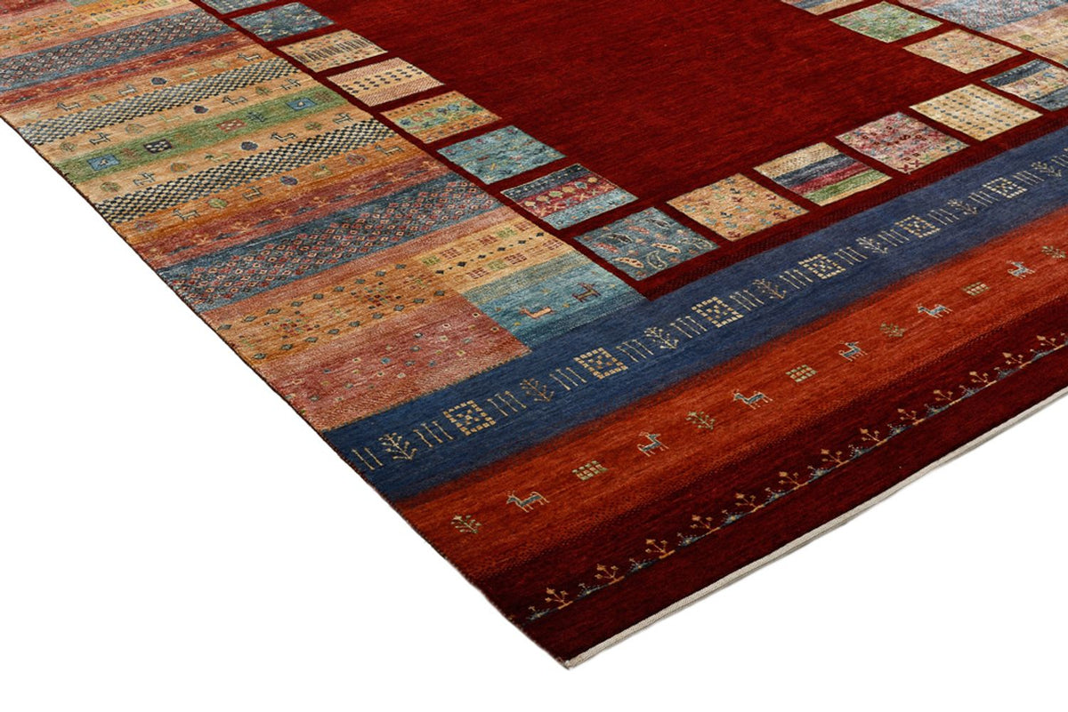 Gabbeh Teppich - Loribaft Indus - 336 x 254 cm - rot