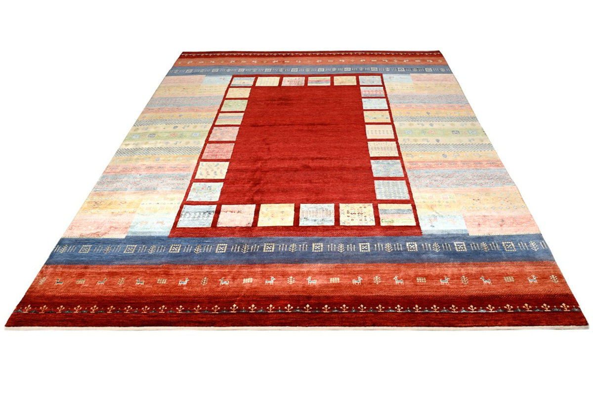 Gabbeh Teppich - Loribaft Indus - 336 x 254 cm - rot