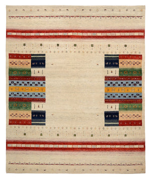 Gabbeh Teppich - Loribaft Indus - 298 x 249 cm - hellbeige