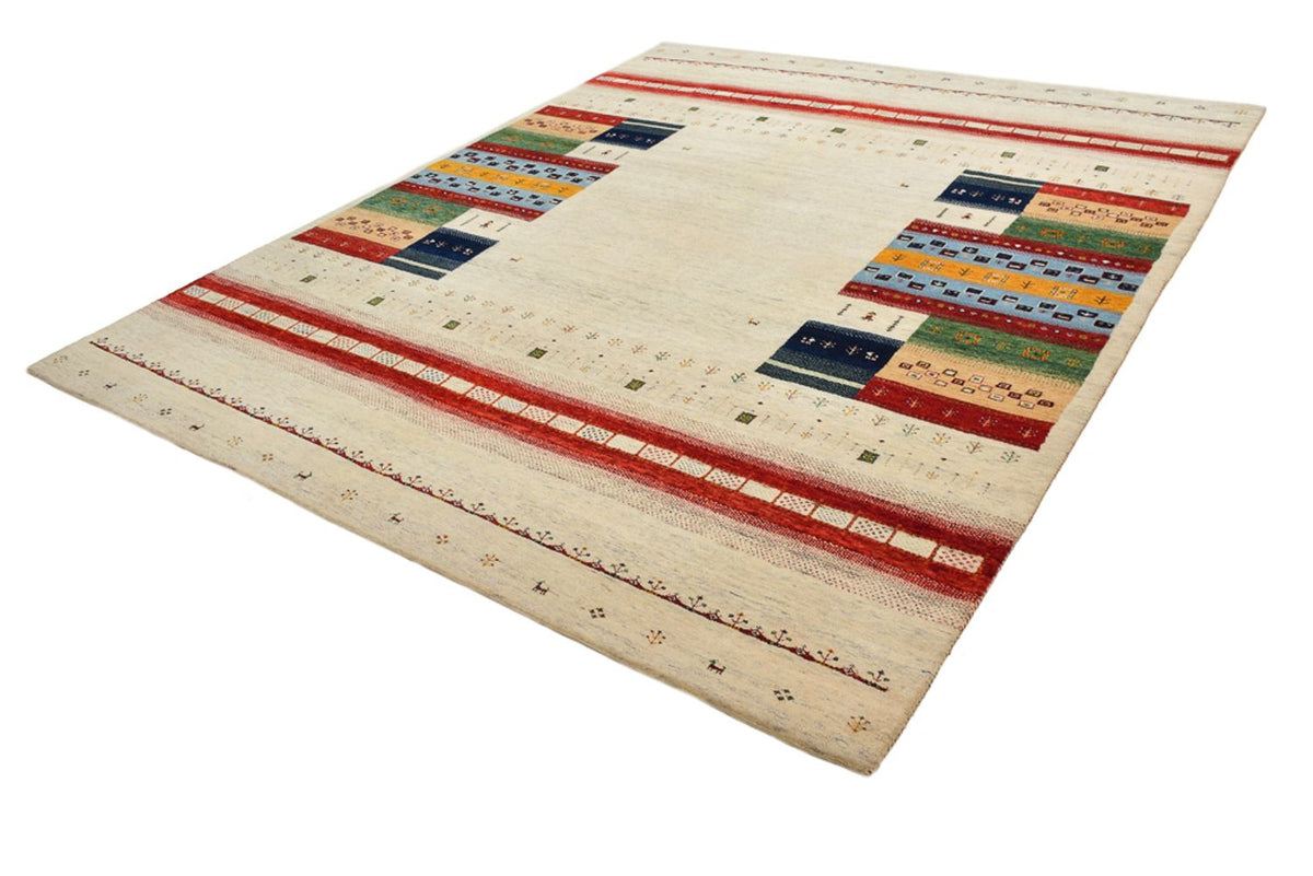 Gabbeh Teppich - Loribaft Indus - 298 x 249 cm - hellbeige