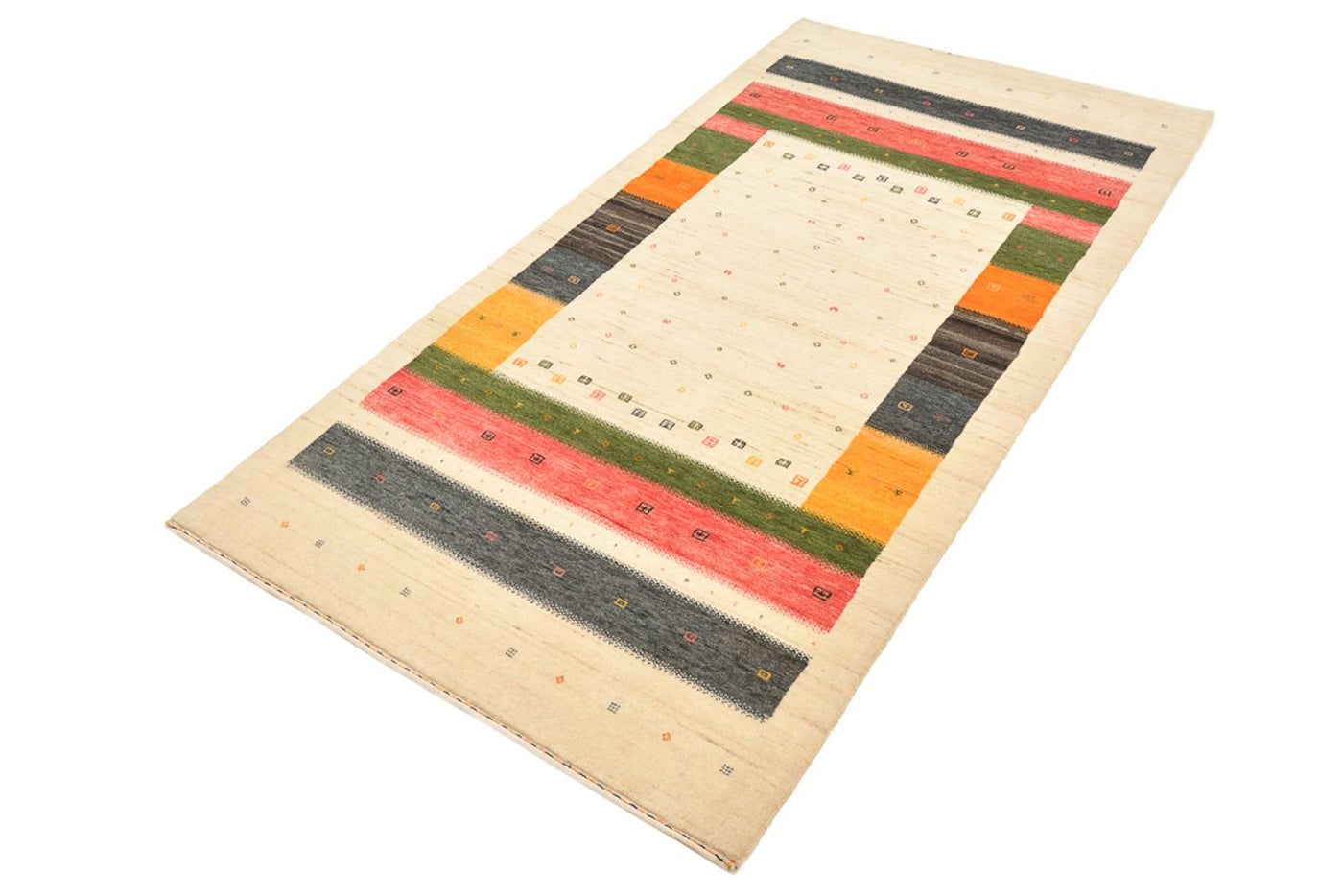 Läufer Gabbeh - Loribaft Indus - 195 x 101 cm - hellbeige