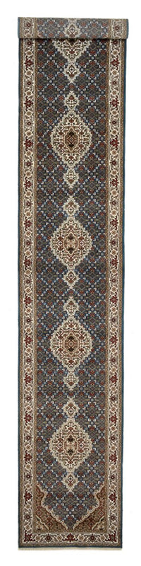 Tappeto corsia Tappeto orientale - Tabriz - 454 x 79 cm - blu scuro