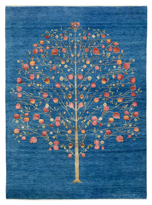 Tapis Gabbeh - Loribaft Indus - 243 x 177 cm - bleu