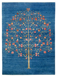Tapis Gabbeh - Loribaft Indus - 243 x 177 cm - bleu