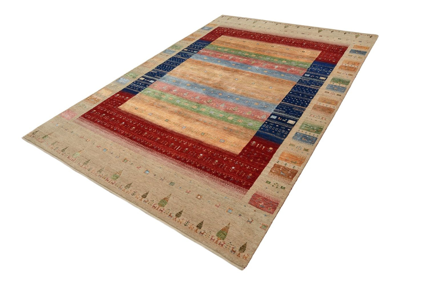 Gabbeh Teppich - Loribaft Indus - 302 x 205 cm - mehrfarbig