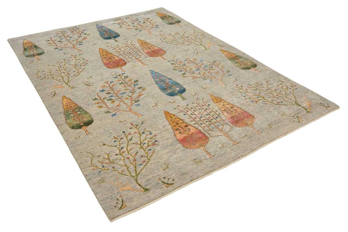 Gabbeh Teppich - Loribaft Indus - 204 x 155 cm - hellgrau