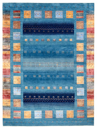 Tapis Gabbeh - Loribaft Indus - 338 x 249 cm - bleu