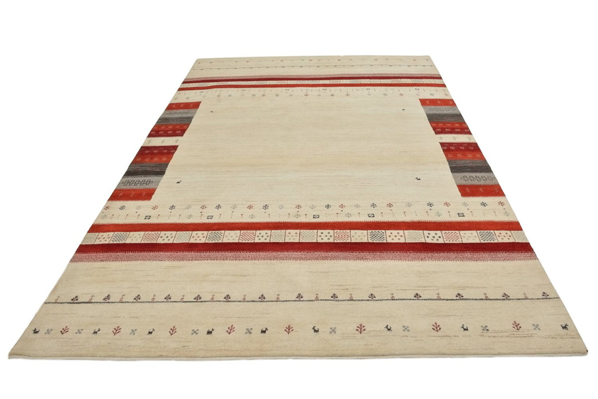Gabbeh Teppich - Loribaft Indus - 297 x 198 cm - hellbeige