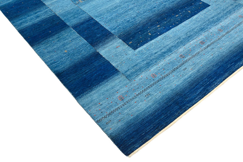 Gabbeh Teppich - Loribaft Indus - 294 x 205 cm - seeblau