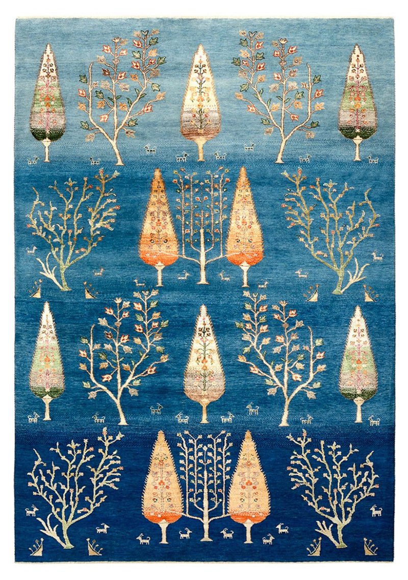 Gabbeh Teppich - Loribaft Indus - 247 x 173 cm - seeblau