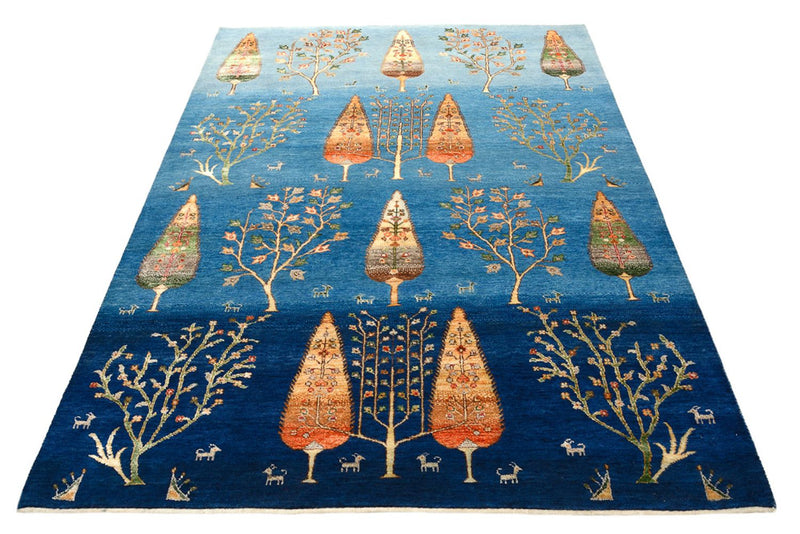 Gabbeh Teppich - Loribaft Indus - 247 x 173 cm - seeblau