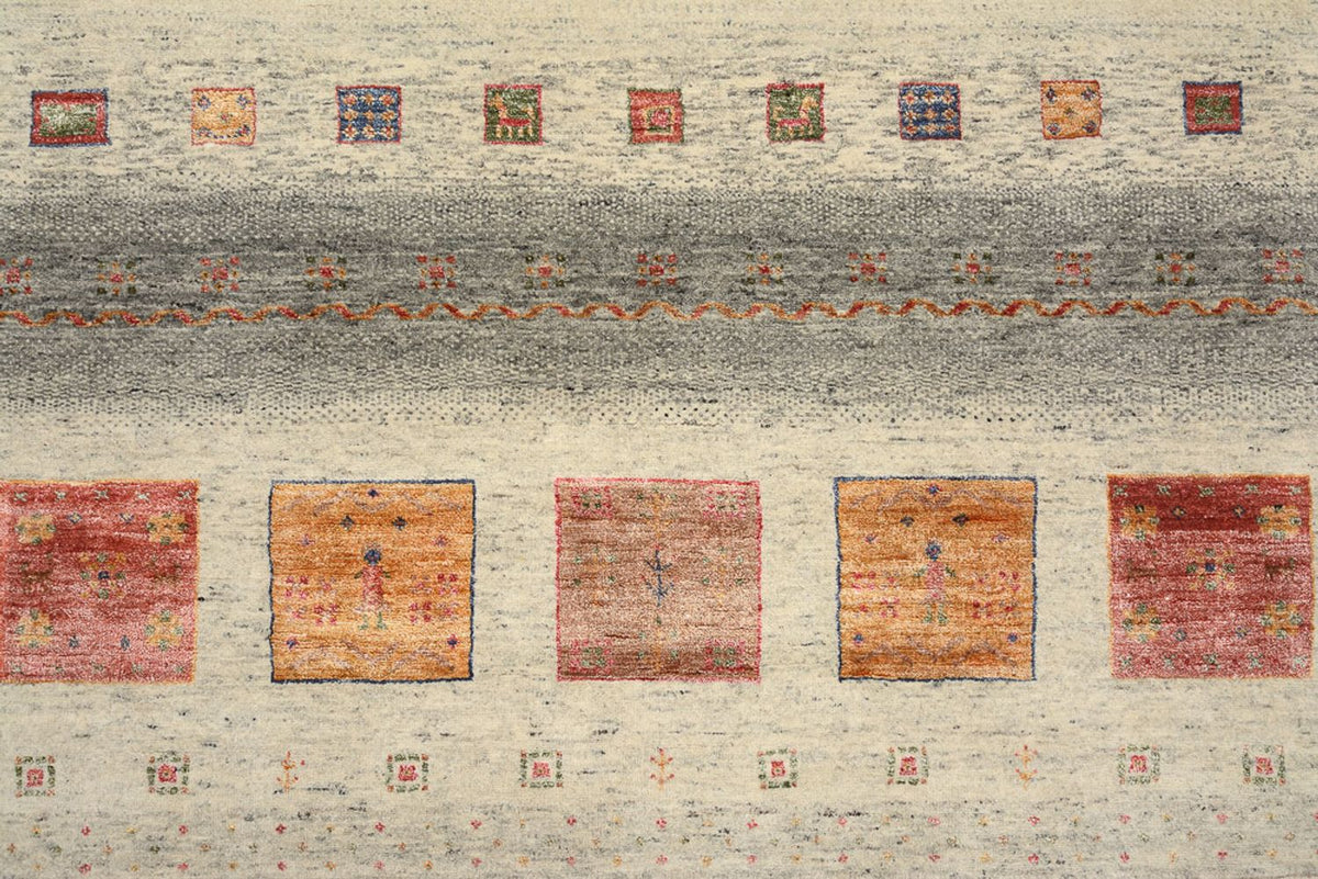 Gabbeh Teppich - Loribaft Indus quadratisch  - 206 x 204 cm - dunkelbeige