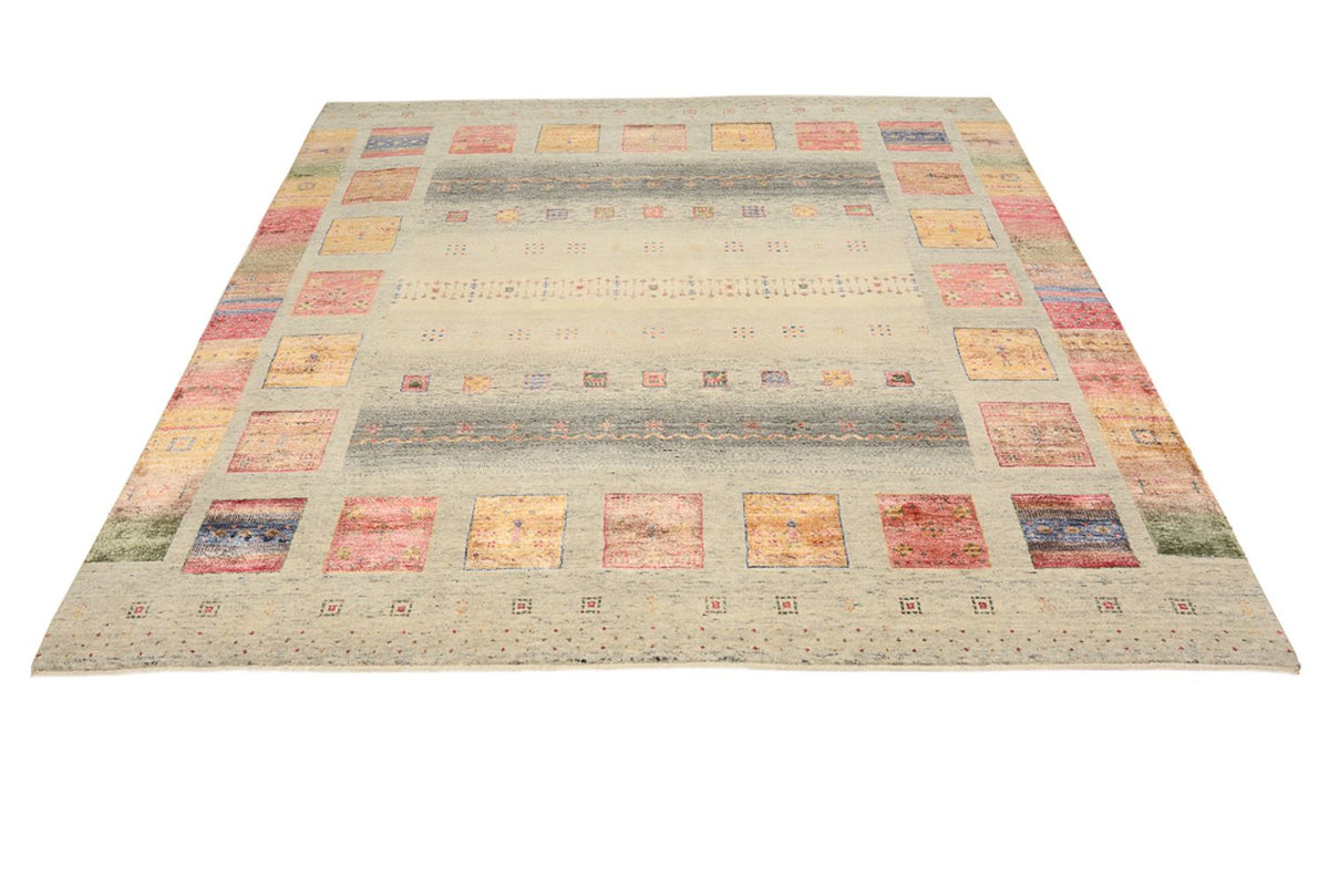 Gabbeh Teppich - Loribaft Indus quadratisch  - 206 x 204 cm - dunkelbeige