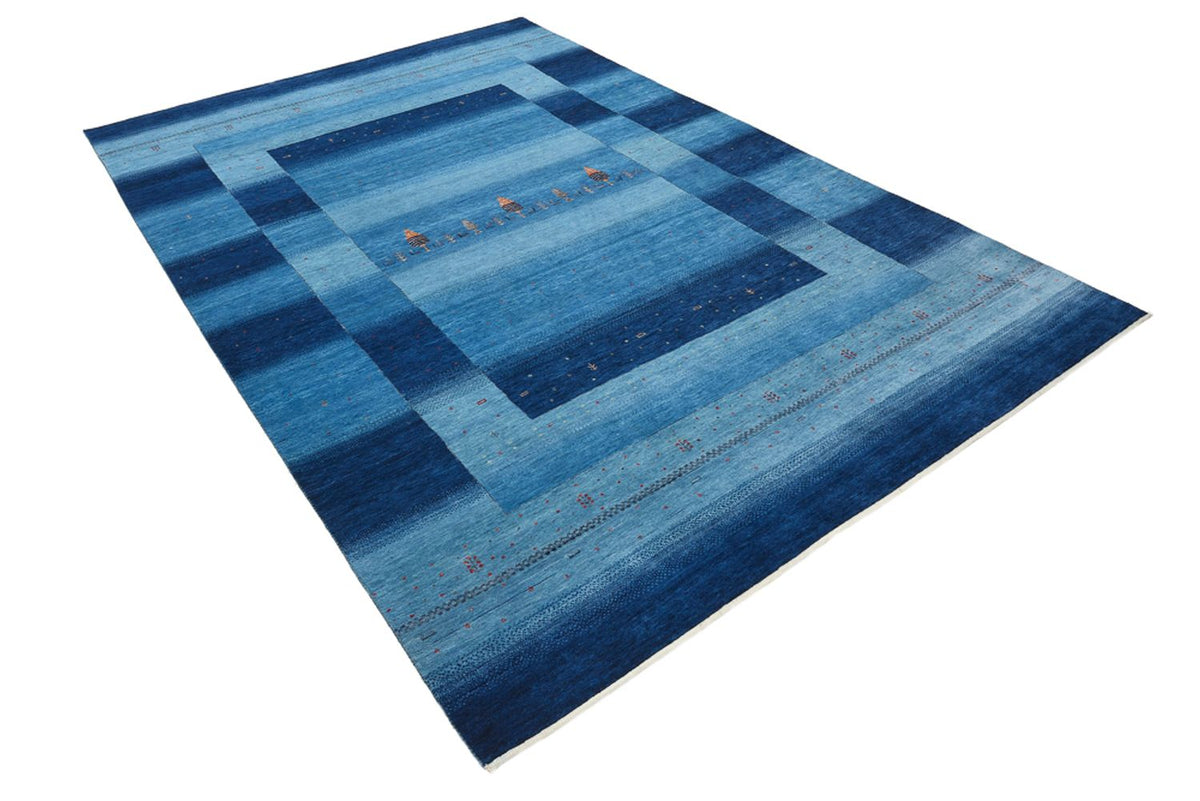 Gabbeh Teppich - Loribaft Indus - 304 x 204 cm - seeblau