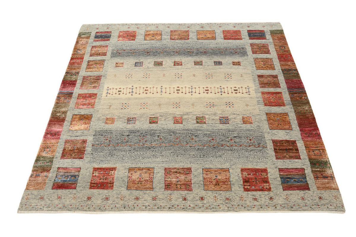 Gabbeh Teppich - Loribaft Indus quadratisch  - 156 x 152 cm - dunkelbeige