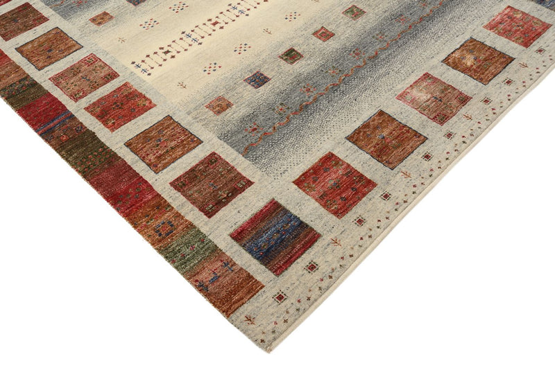 Gabbeh Teppich - Loribaft Indus quadratisch  - 156 x 156 cm - dunkelbeige