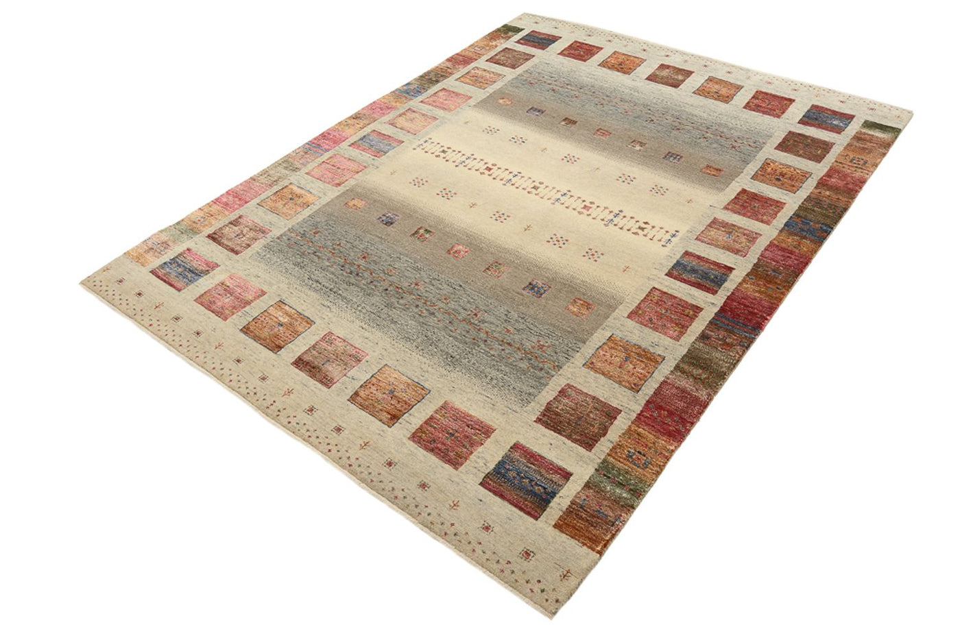 Gabbeh Teppich - Loribaft Indus - 205 x 157 cm - dunkelbeige