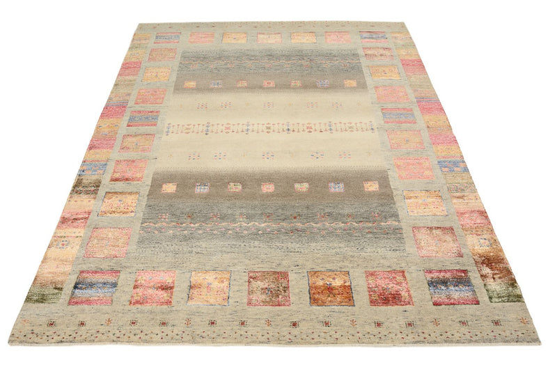 Gabbeh Teppich - Loribaft Indus - 205 x 157 cm - dunkelbeige