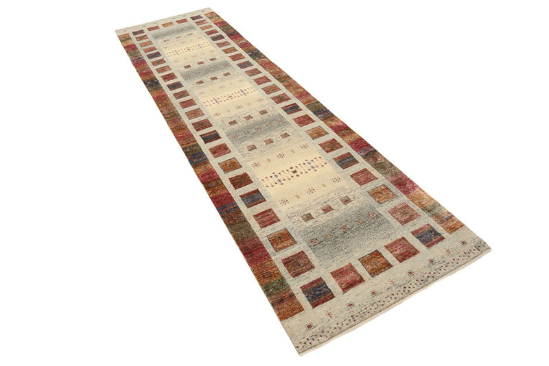 Läufer Gabbeh - Loribaft Indus - 306 x 85 cm - dunkelbeige