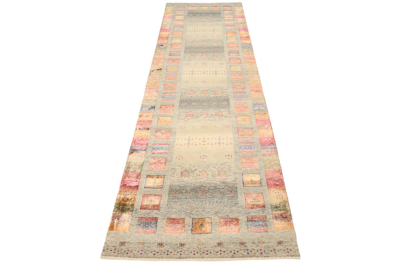 Läufer Gabbeh - Loribaft Indus - 306 x 85 cm - dunkelbeige