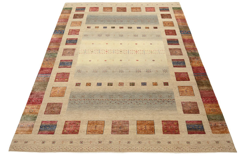 Gabbeh Teppich - Loribaft Indus - 351 x 254 cm - dunkelbeige