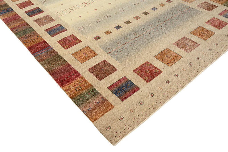 Gabbeh Teppich - Loribaft Indus - 351 x 254 cm - dunkelbeige