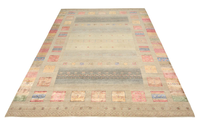 Gabbeh Teppich - Loribaft Indus - 351 x 254 cm - dunkelbeige