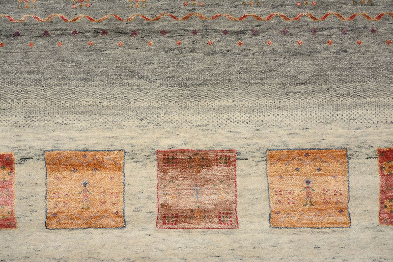 Gabbeh Teppich - Loribaft Indus - 301 x 207 cm - dunkelbeige