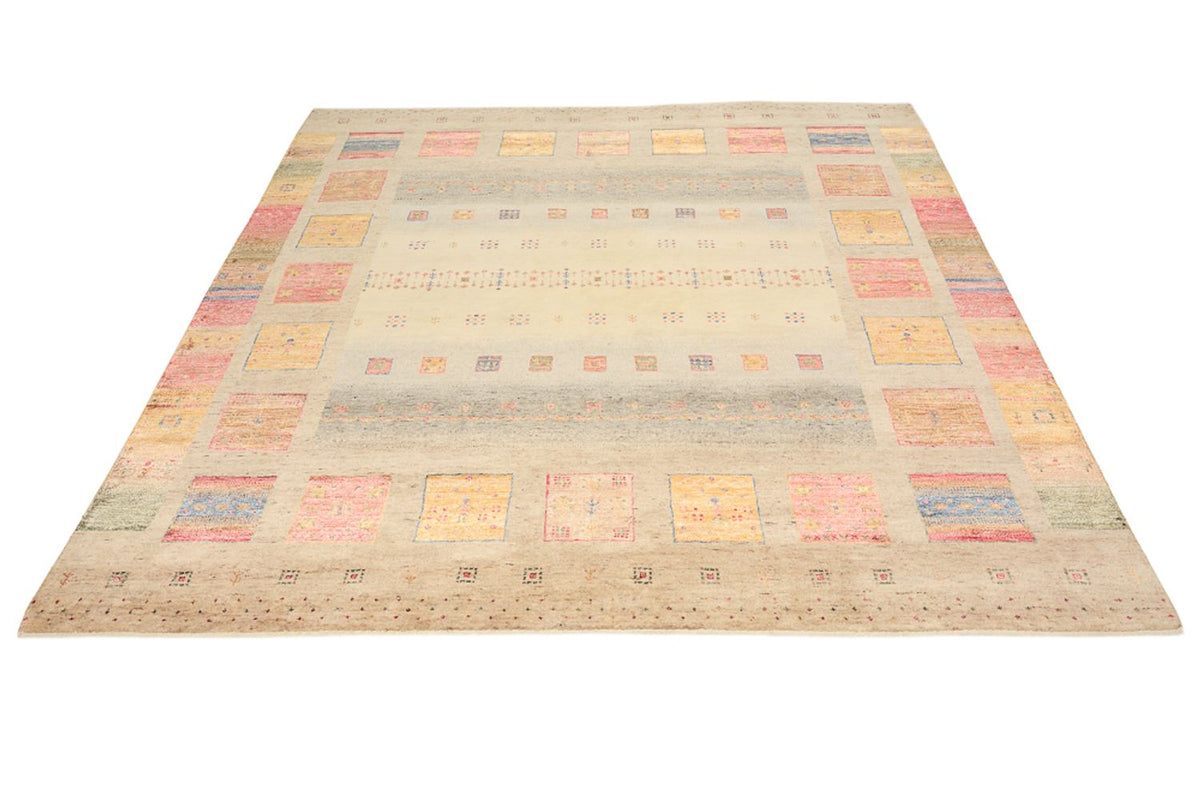 Gabbeh Teppich - Loribaft Indus quadratisch  - 204 x 202 cm - hellbeige
