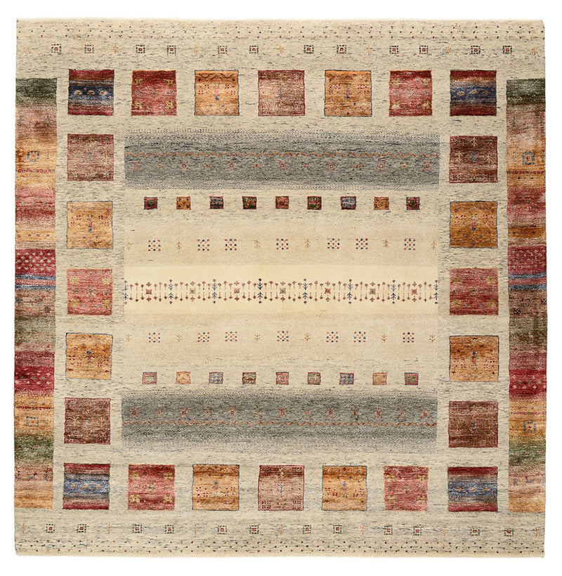 Gabbeh Teppich - Loribaft Indus quadratisch  - 206 x 205 cm - mehrfarbig