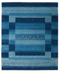 Tapis Gabbeh - Loribaft Indus - 299 x 250 cm - bleu de mer
