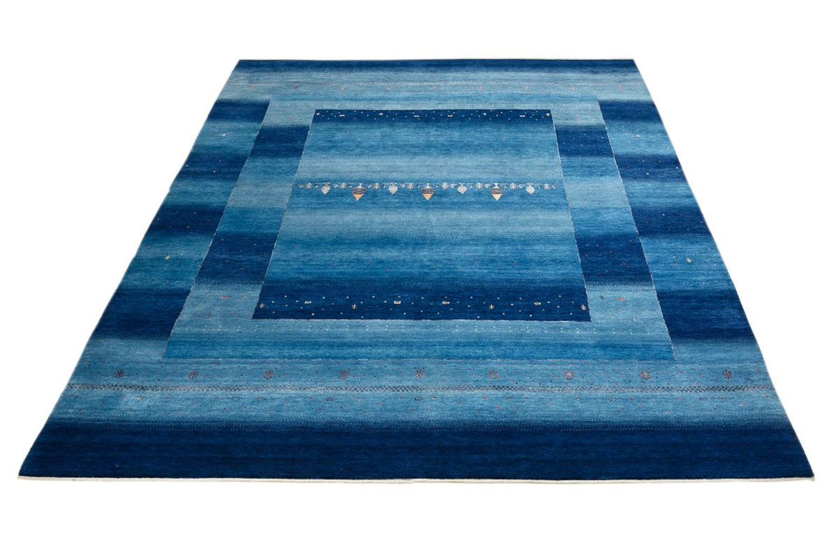 Gabbeh Teppich - Loribaft Indus - 299 x 250 cm - seeblau