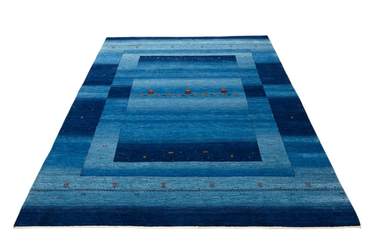 Gabbeh Teppich - Loribaft Indus - 232 x 177 cm - seeblau