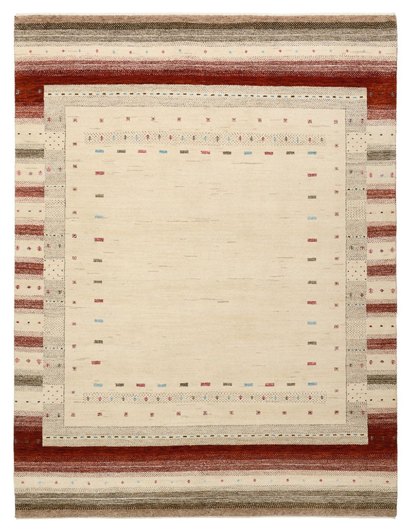 Gabbeh Teppich - Loribaft Indus - 229 x 174 cm - hellbeige