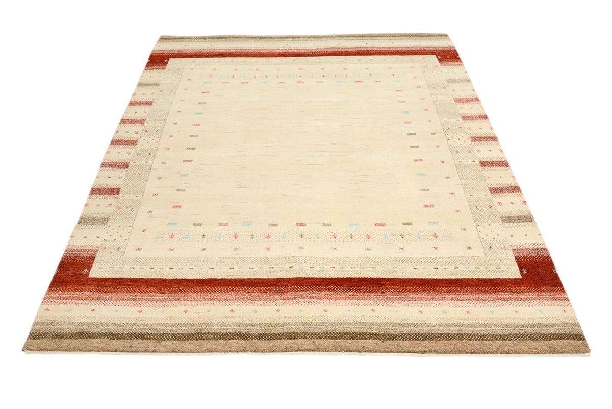 Gabbeh Teppich - Loribaft Indus - 199 x 158 cm - hellbeige