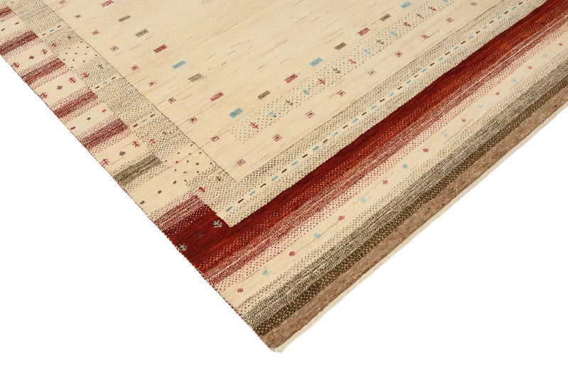 Gabbeh Teppich - Loribaft Indus - 199 x 155 cm - hellbeige