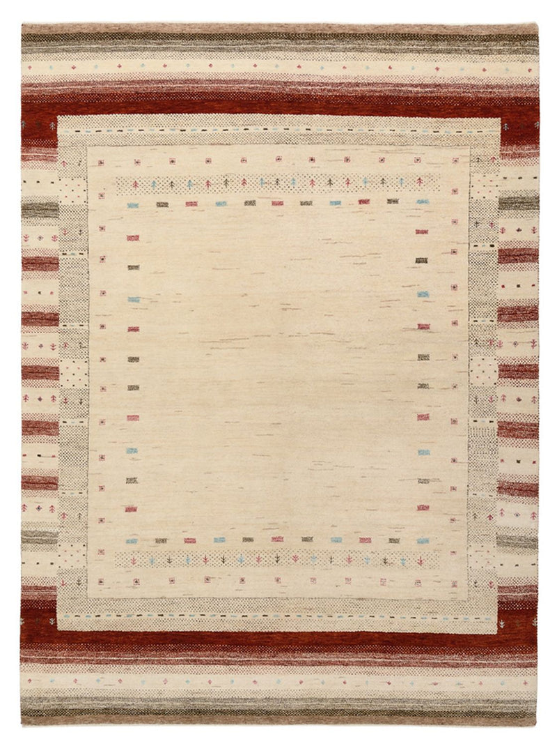 Gabbeh Teppich - Loribaft Indus - 205 x 152 cm - hellbeige