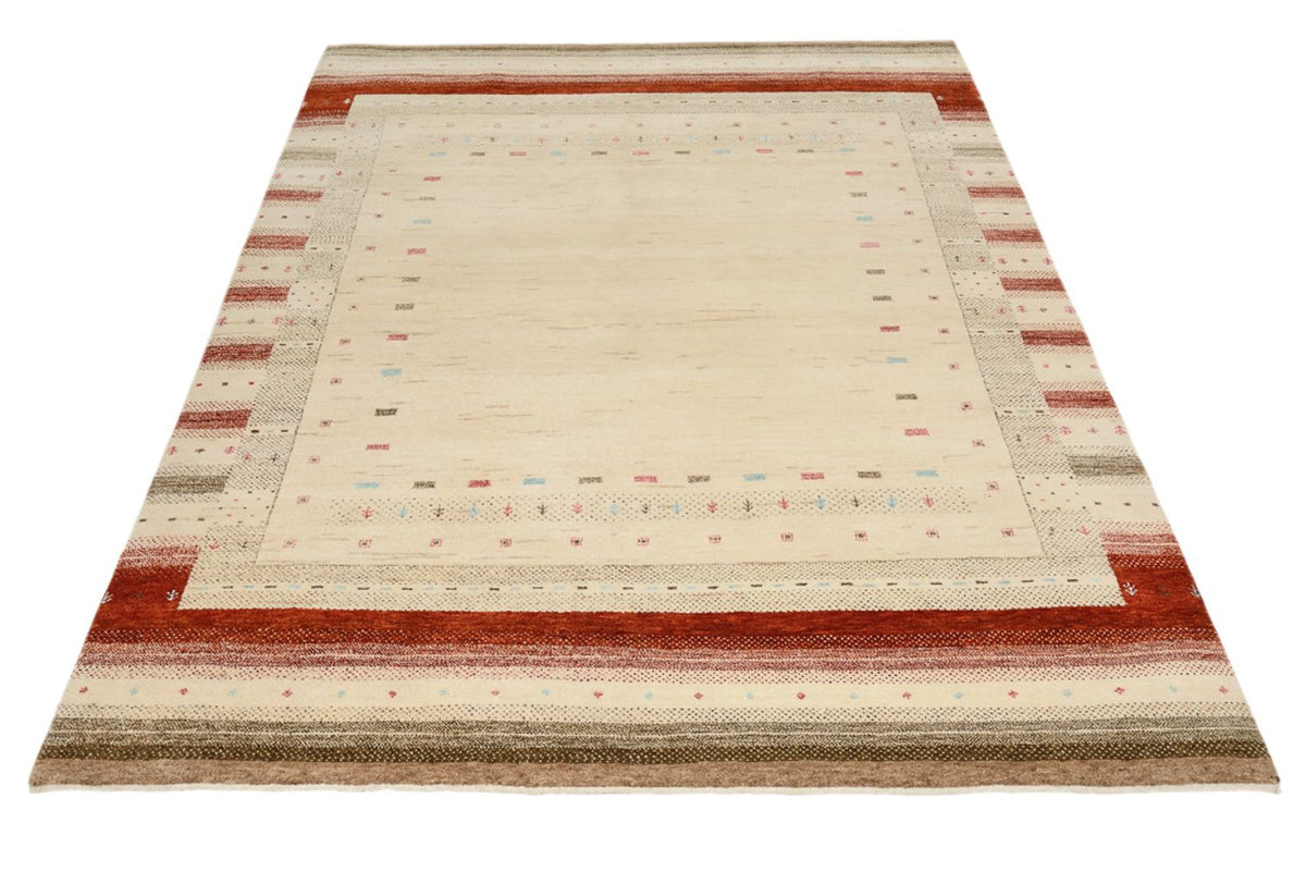 Gabbeh Teppich - Loribaft Indus - 205 x 152 cm - hellbeige