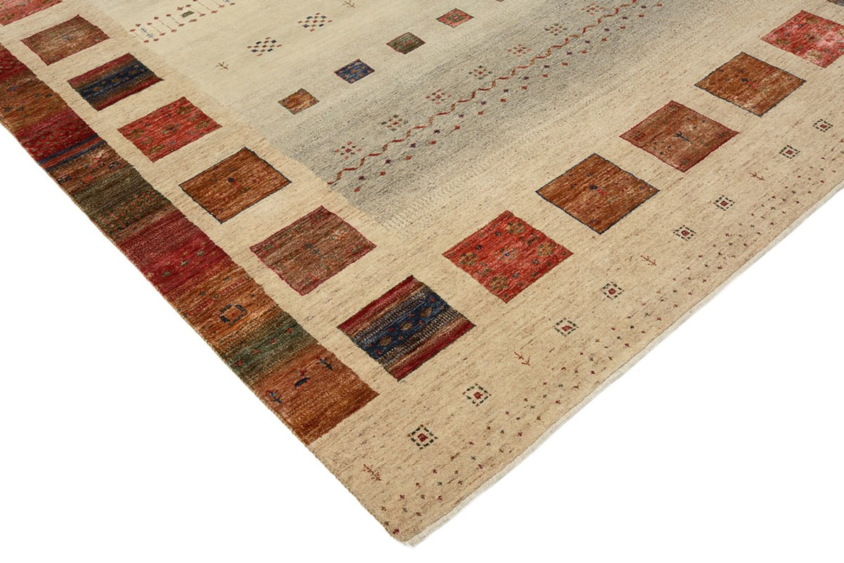 Gabbeh Teppich - Loribaft Indus - 306 x 205 cm - hellbeige