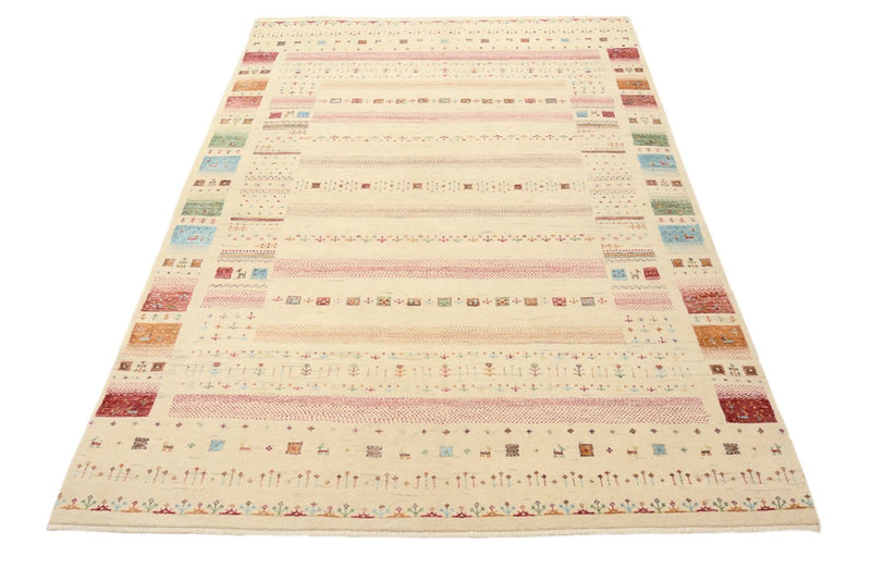 Gabbeh Teppich - Loribaft Indus - 206 x 149 cm - hellbeige