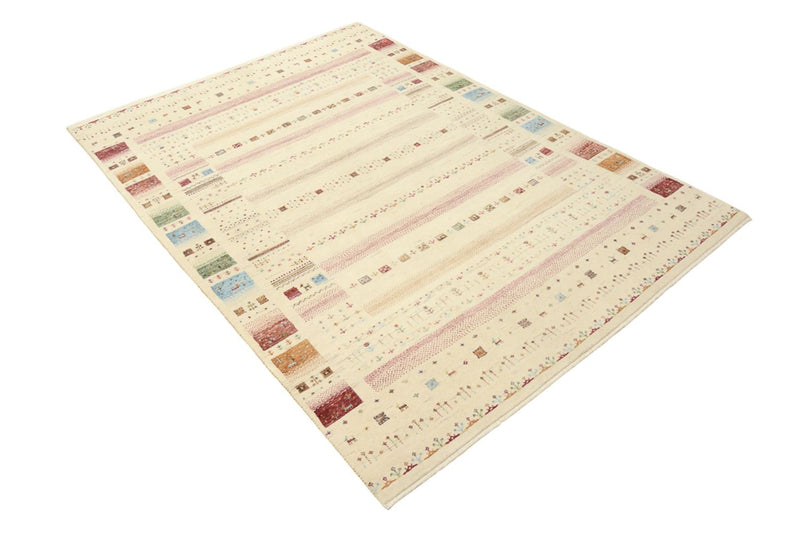 Gabbeh Teppich - Loribaft Indus - 206 x 149 cm - hellbeige