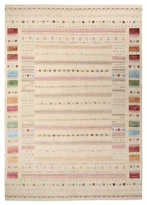 Gabbeh Teppich - Loribaft Indus - 356 x 251 cm - hellbeige