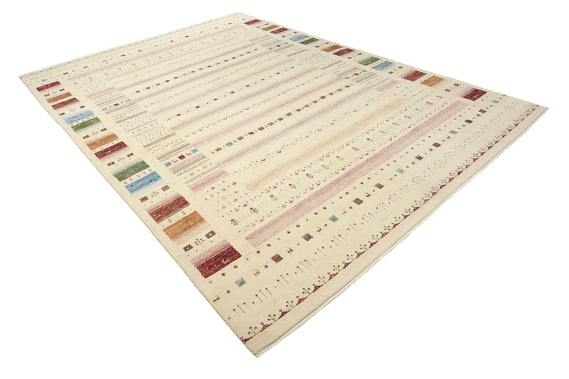 Gabbeh Teppich - Loribaft Indus - 356 x 251 cm - hellbeige