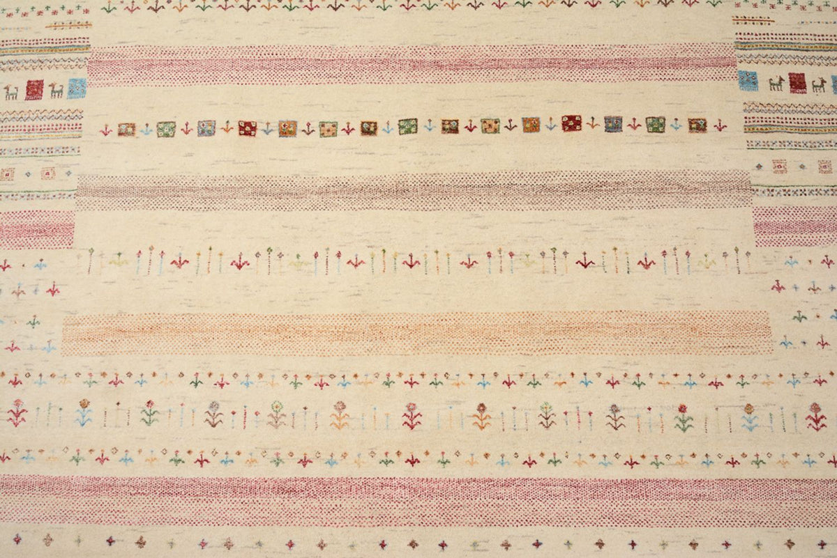 Gabbeh Teppich - Loribaft Indus - 356 x 251 cm - hellbeige