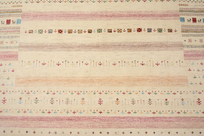 Gabbeh Teppich - Loribaft Indus - 356 x 251 cm - hellbeige